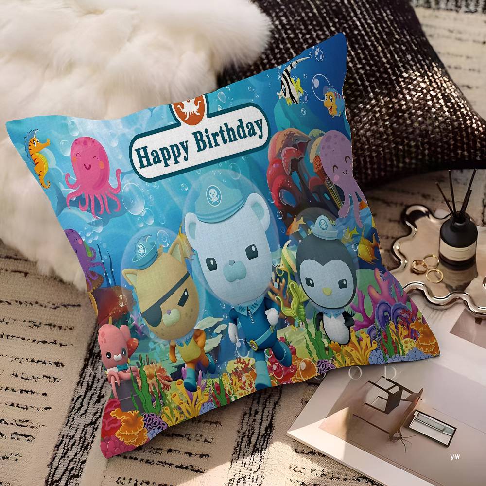 Cuscino Stampato Cartone Animato O-Octonauts Cuscino Anime Copricuscino per Divano Letto Testiera Copricuscino 45x45 Cm Moda