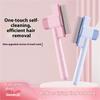 Pet Hair Removal Tool Fleas Comb for Dogs Cats Lice Cats Brush with Release Button Selfs Cleaning with Long Short Teeth