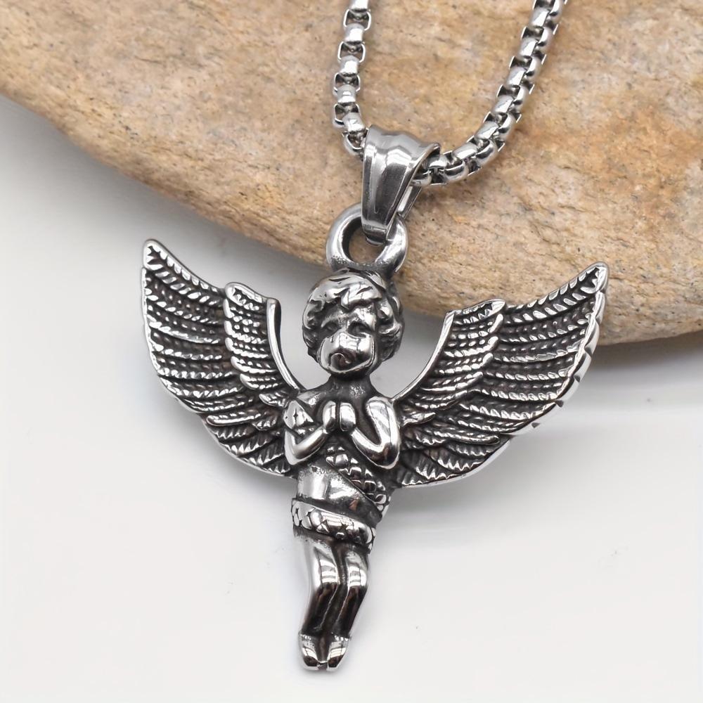 Lucky Angel Men's and Women's European and American Fashion Jewelry Wings Angel Necklace Pendant