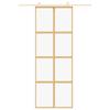 Sliding Door Golden 76x205 Cm Tempered Clear Glass and Aluminium