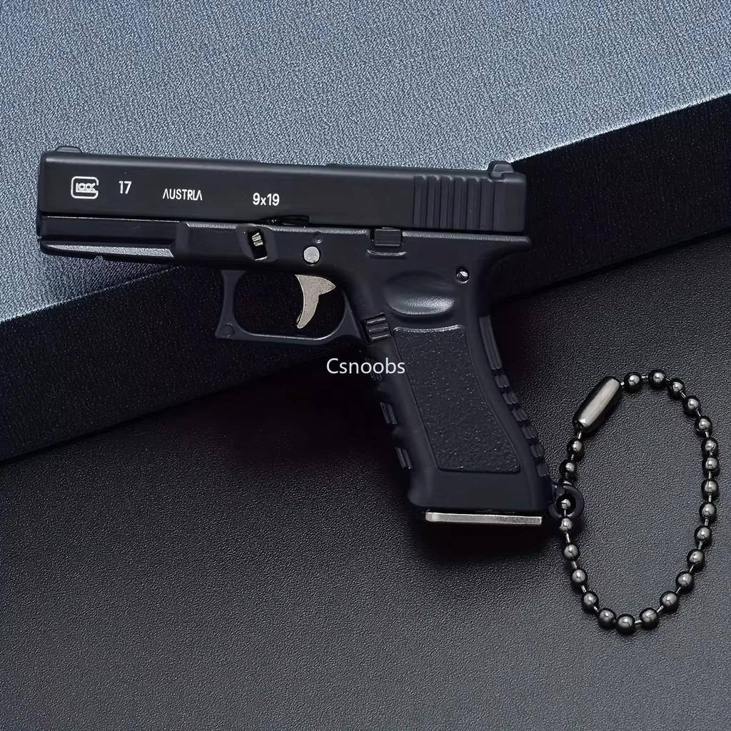 1:3 G17 Semi Alloy Pistol Keychain Gun Model Assemble Disassemble Toy Gun Weapon Party Gift for Adult Kids