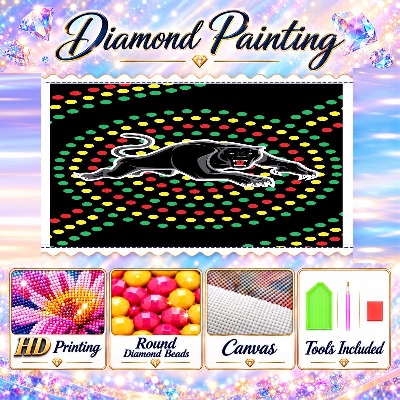 Penrith Panthers Diamond Painting Kit 5D Full Drill DIY Diamond Mosaic Wall Art Home Decor