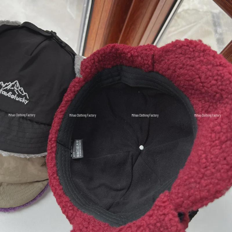 Winter Warmer Lammwolle Schnabelmütze mit Ohrenschutz zum Radfahren und Skifahren