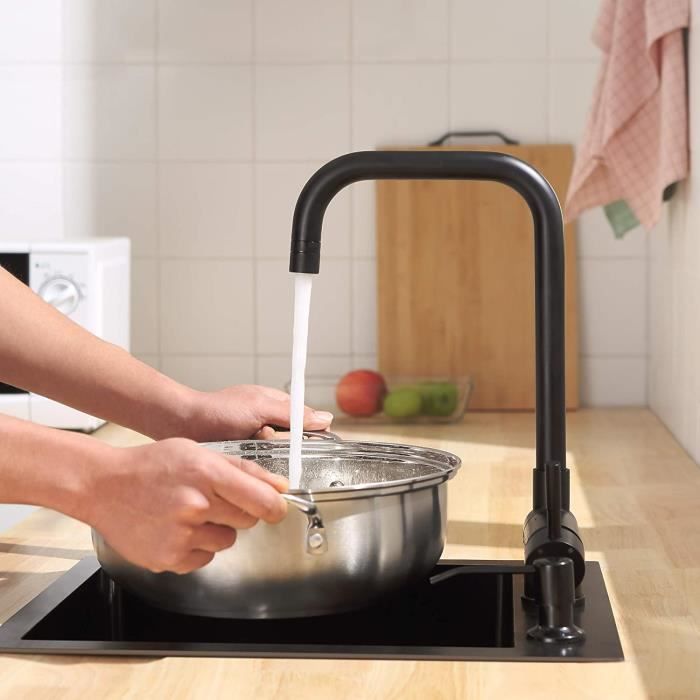 CECIPA Black Folding Kitchen Mixer Foldable Kitchen Faucet with 2 Jets To Choose from Under Window Kitchen Mixer with Orie Spout