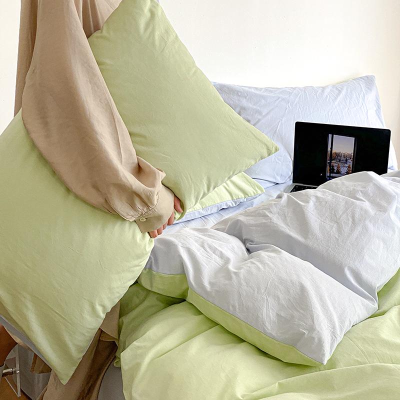 3pcs Skin Friendly 100% Cotton Duvet Cover Set Soft Comfortable Bed Sets Customizable Sizes Solid Color Comforter Cover No Sheet