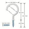 A Box of 20 Plastic-coated Hooks, 2.9 Inches, Outdoor Planter Hooks Ceiling Hooks, Screw-in Wall Black And White Cup Hooks