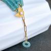 Natural A-Grade Jade Blue Water Abacus Bead Bracelet with 925 Silver Plated Gold Accessories in Chinese Style