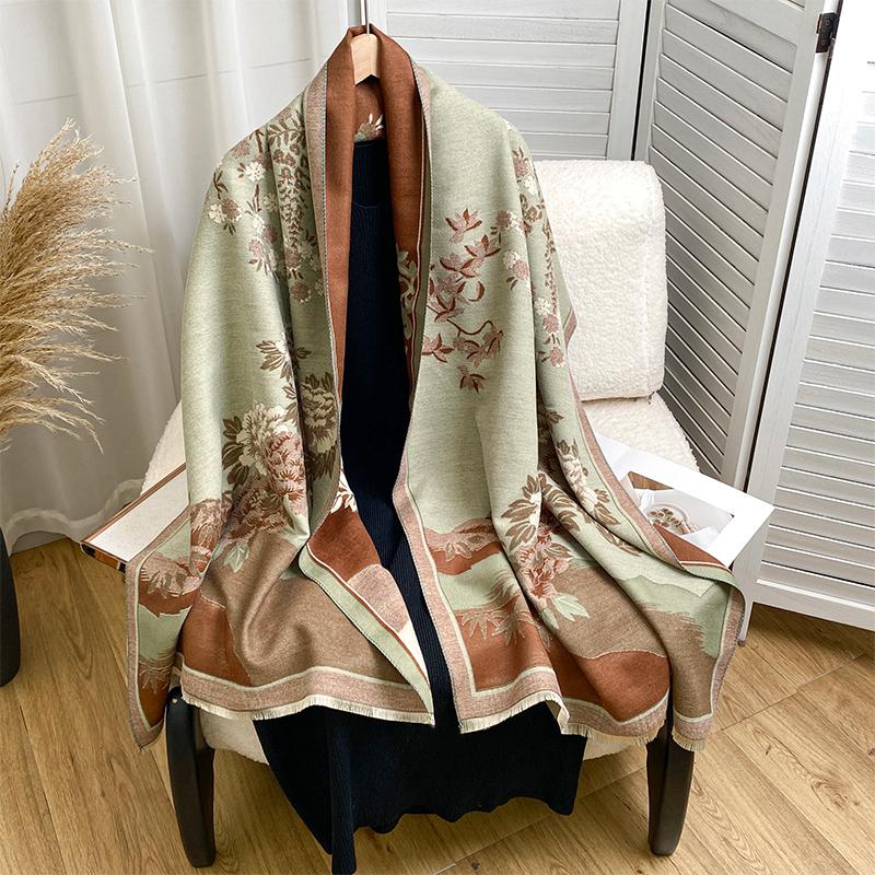 Design Paisley Printed Cashmere Scarf Women Winter Pashmina Shawls And Wraps Thick Warm Bufanda Stoles Blanket Luxury