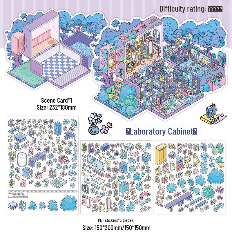 

Infeel.Me My Little House Scenery Sticker (2.5D Miniature, Large Size) – Series 21 Children s Journal Toy
