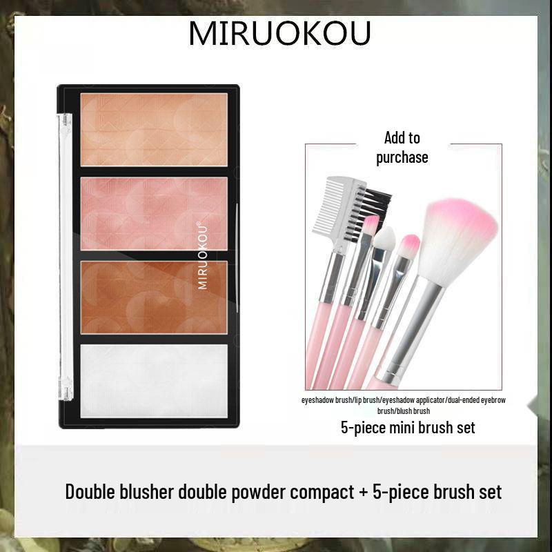 Mijoqo Four-Color Contouring Powder: Natural Highlighting & Shading Kit for V-Face and Nose.