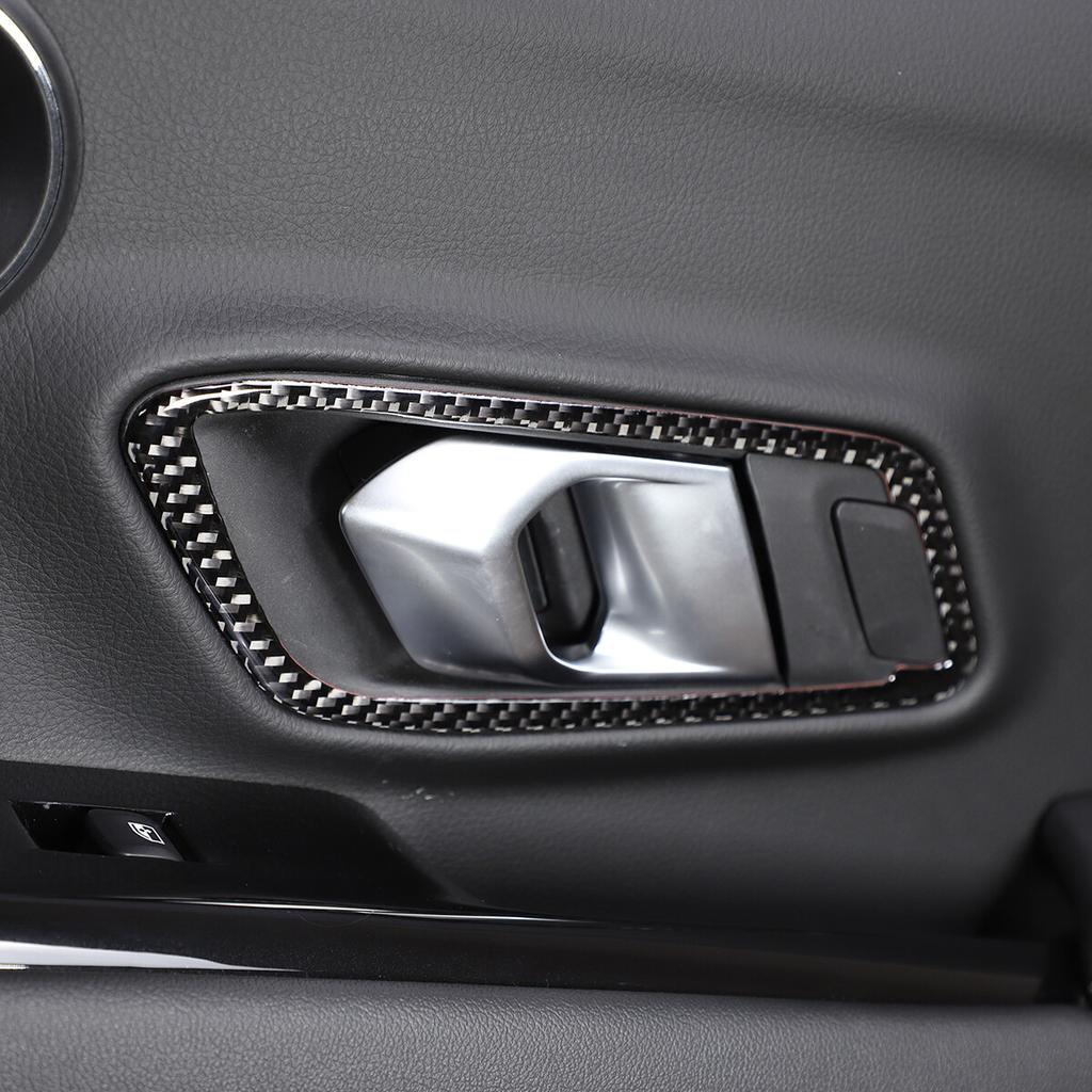 Interior Real Carbon Fiber Door Handle Frame Trim For Toyota Supra 19-24