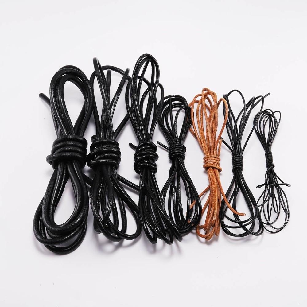 Genuine Cow Leather Cord 2/5 Meters Bracelet Findings Rope Leather Thong Cord  DIY Jewelry Making