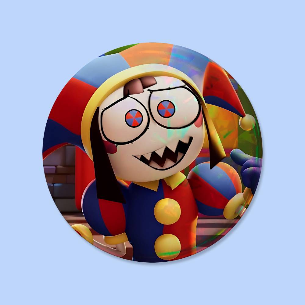 Spille A-Animated D-Digital Circus 25 32 44 58 75 Mm Rotonde Pin Cosplay Decorazione Borsa Fan Collezionisti Regali Amici Spilla Souvenir 25x25mm beige