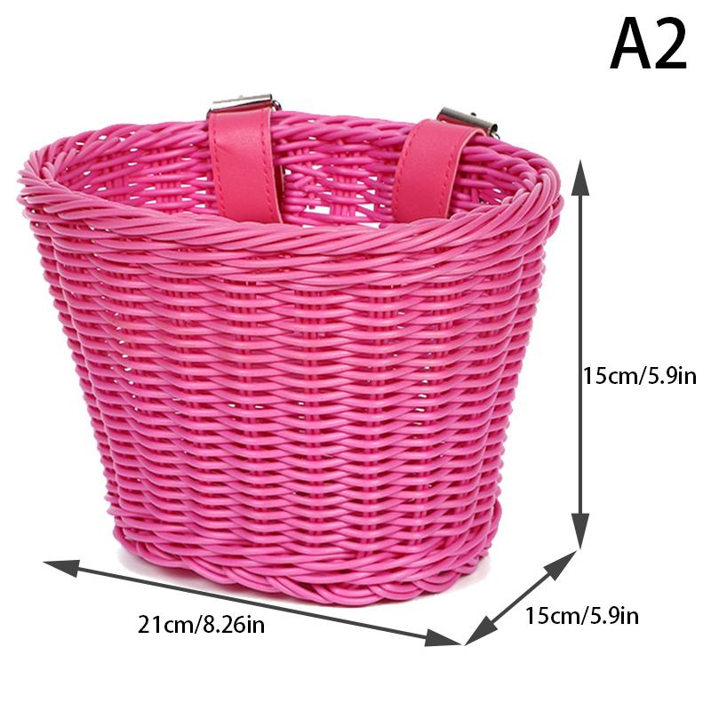 Coș detașabil pentru bicicletă, Coș de bicicletă din imitație de ratan, Geantă de depozitare pentru ghidon din față, Rucsac Accesorii pentru ciclism