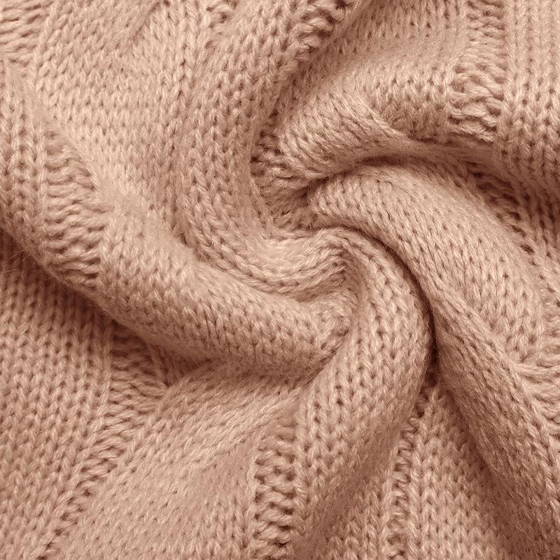 2025 European Sleeveless Solid Color Cable Knit Sweater Vest