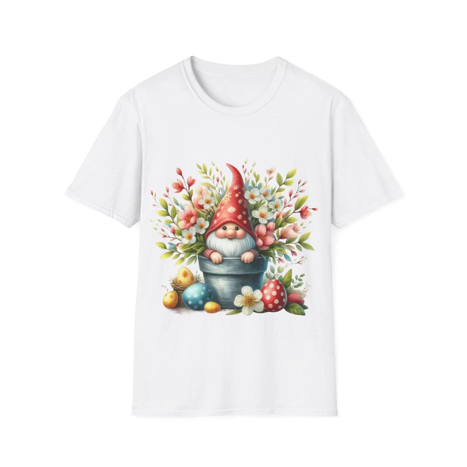 Floral Spring Gnomes Spreading Cheer Unisex Softstyle T-Shirt 4XL