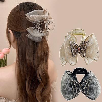 Schmetterling Haarspange für Damen Temperament Elegant Mesh Haarspange Haarschmuck