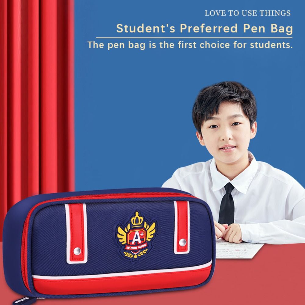 Three-layers Pencil Case British Style Stationery Bag Cartoon Cosmetic Storage Bag  Back To School
