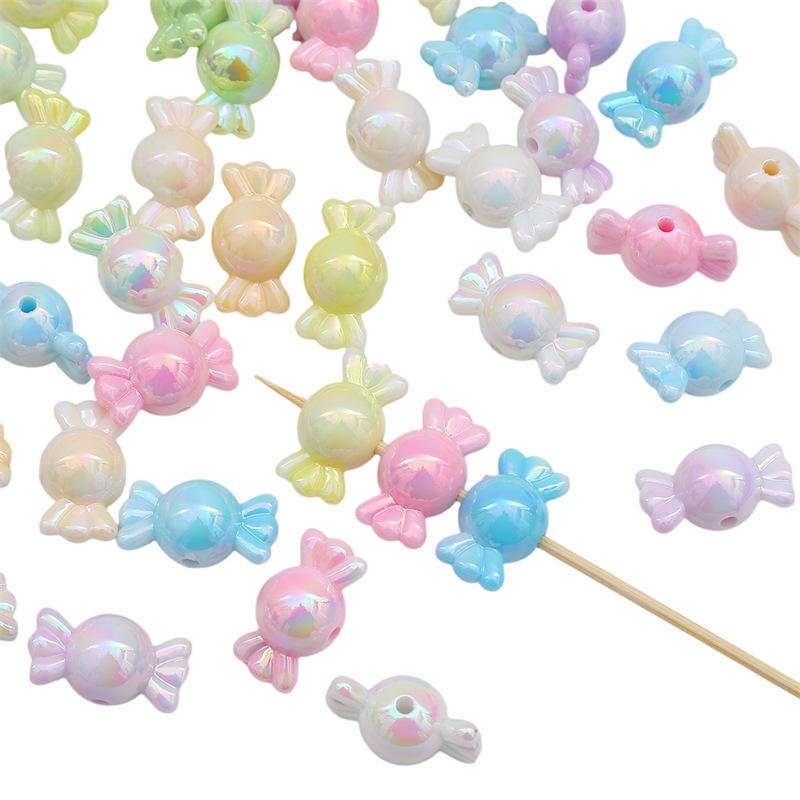 Gradient Plated Acrylic Beads for DIY Candy Bracelets, Necklaces, and Hand Chains.