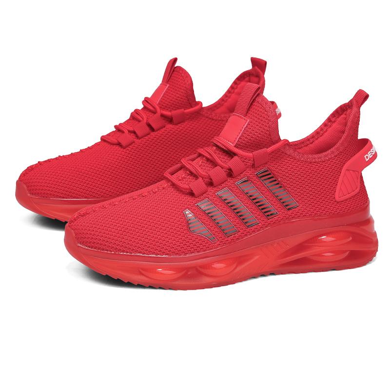 

Мужские кроссовки размера 47, дышащие мужские спортивные кроссовки, удобная повседневная прогулочная обувь на шнуровке, спортивная тренировочная обувь 46 красный