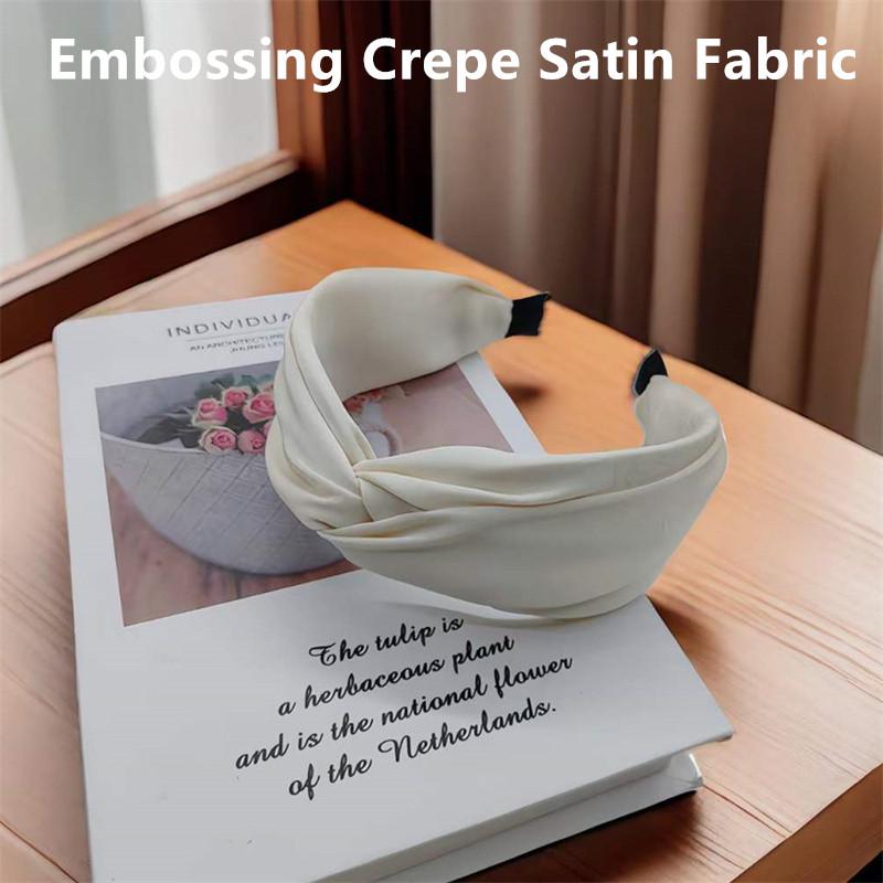 

Женские широкие повязки на голову с тиснением из крепового атласа с узлом, модные женские повседневные аксессуары для волос для шопинга