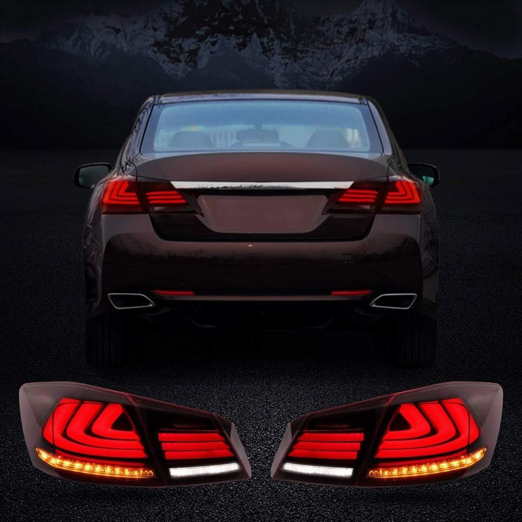 VLAND LED Taillights with Flowing Turn Signals for Honda Accord 9th Generation Set of 4 and Genuine Replacement for Honda Accord Taillight (CR5/6