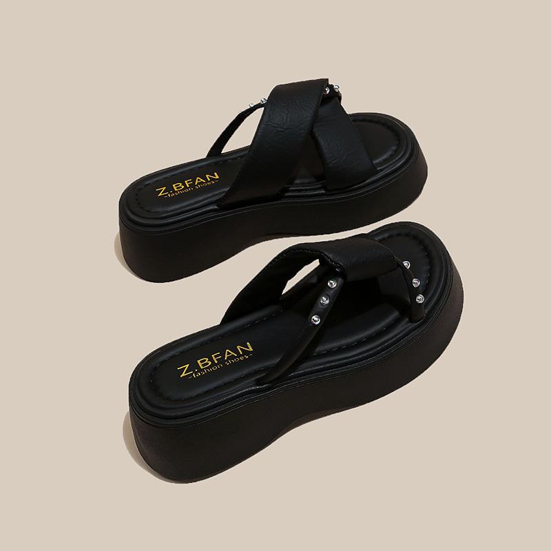 

Китайский стиль наступать на дерьмо, летние тапочки, ощущение мягкой подошвы, как будто наступаешь на облако, высококлассная уличная юбка и ретро с сандалиями для беременных 40 чёрный