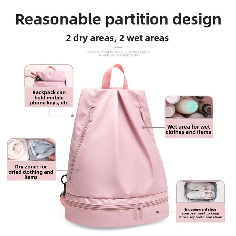 Outdoor portable wet and dry separation swimming bag waterproof beach storage sports fitness backpack swimming bag men's and wom