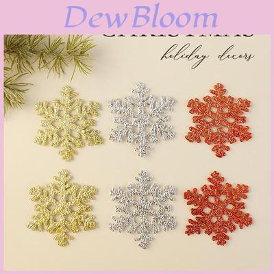 Christmas Snowflake Ornaments Pack With Gold Silver Red For Holiday Tree Decor
