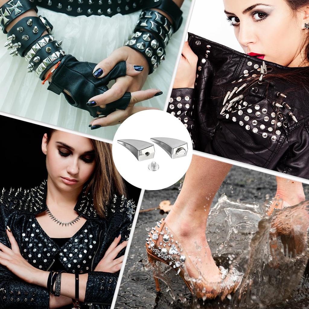 PATIKIL 17mm Hroty a Rohové Nýty Kožené Řemeslo Dračí Dráp Punkový Styl Sada Nýtů pro DIY Vlastní Barevné Červené Cvočky, 8ks Sada Cvočků se Šroubem,