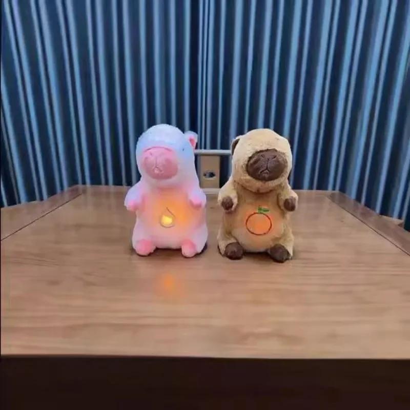 New Breathing Bear Capybara Capibara Music Cute Plush Toys Cross-border Boutique Bedtime Soothing Doll Toys Kids Birthday Gift