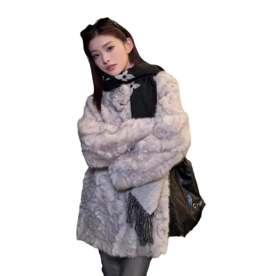 Mao Mao Jacke Pelz integrierte Damen Pelz 2024 neue Winter Mao Mao verdickt warm ausländischen Stil modischen Mantel