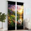 2 Pcs, Versatile Polyester Transparent Curtains for Home Decoration Forest2 for Use In Bedrooms and Living Rooms