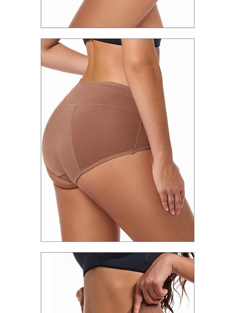 European Size Leak-proof High-waist Period Underwear - Breathable Mesh, Absorbent, Front and Back Protection