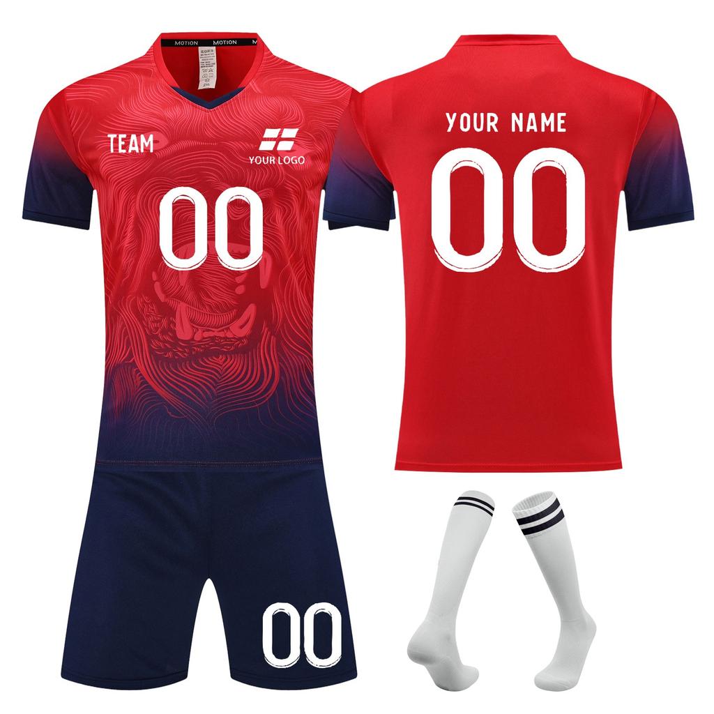 Youth Soccer Jersey Set with Shorts and Socks, Breathable Quick-Dry Fabric, Comfortable Fit for Kids and Teens