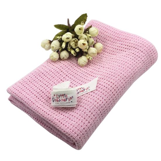 

Детские мягкие теплые хлопковые однотонные вязаные крючком прямоугольные одеяла для новорожденных розовый