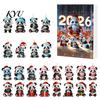 Creative Holiday Ornament Christmas Panda Advent Calendar, 24 Days Countdown Contains Acrylic Party Favors Ornaments, Cute Hanging Decorations