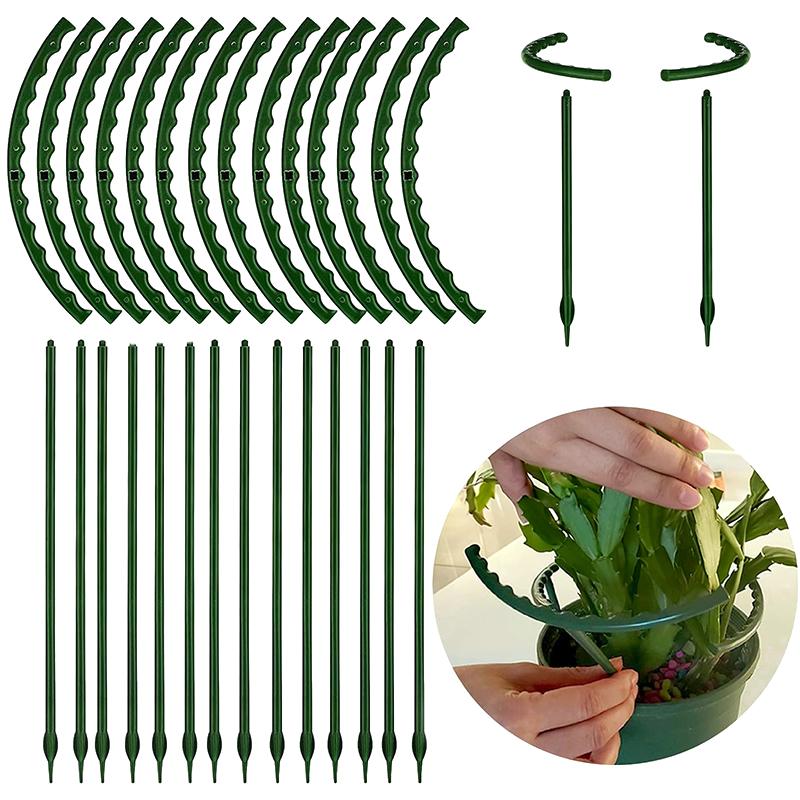 Plastic Plant Support Ring Fit for Various Plants Reusable Support Pile for Orchard Garden Potted Flower Vine Growth Support