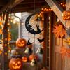 Heim-Ästhetik Hängende Dekoration Halloween Besen Hexenglocken Vintage Gotisches Metall Wind-Dekor-Anhänger für Veranda Windspiel Tür Wand Fenster