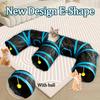 New Design E-Shaped Cat Tunnel with Ball Wand Self-Entertainment Cube All-Season Washable Pet Foldable Toy Drill Tent Supplies