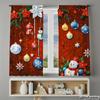 Piece Set High Definition Digital Printed Curtainsred Background Christmas Ornaments Snowman Festive Holiday Decorhome Deco Curtain Made Of Polyester