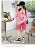 Girls' Summer Casual Set New Korean Style Fashionable Loose Girls' Summer Short Sleeved Shorts Set