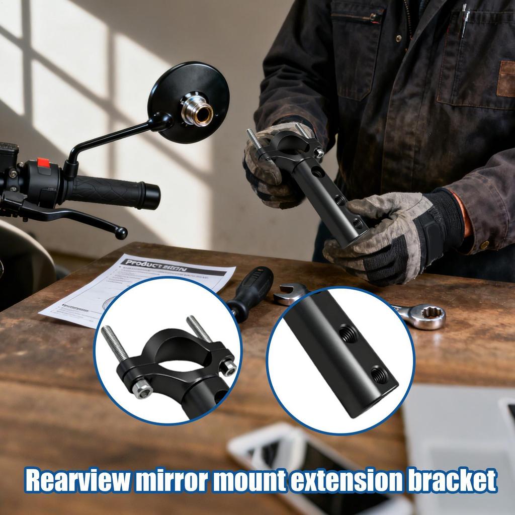 Motorcycle Headlight Mount Aluminum Alloy Extension Bracket for Scooter Rearview Mirror, Universal for Commuting & Touring