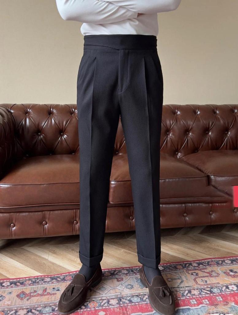 Ruishen Clothing Italian-Style Gurkha High-Waist Straight-Leg Casual Suit Pants