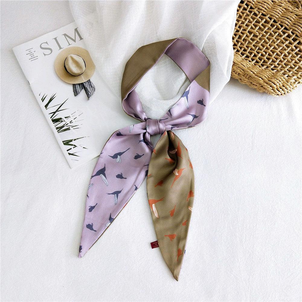 Nuova sciarpa tinta unita per le donne in primavera e autunno versatile cinturino da polso a nastro fascia decorazione alla moda protezione del collo per studenti piccola sciarpa