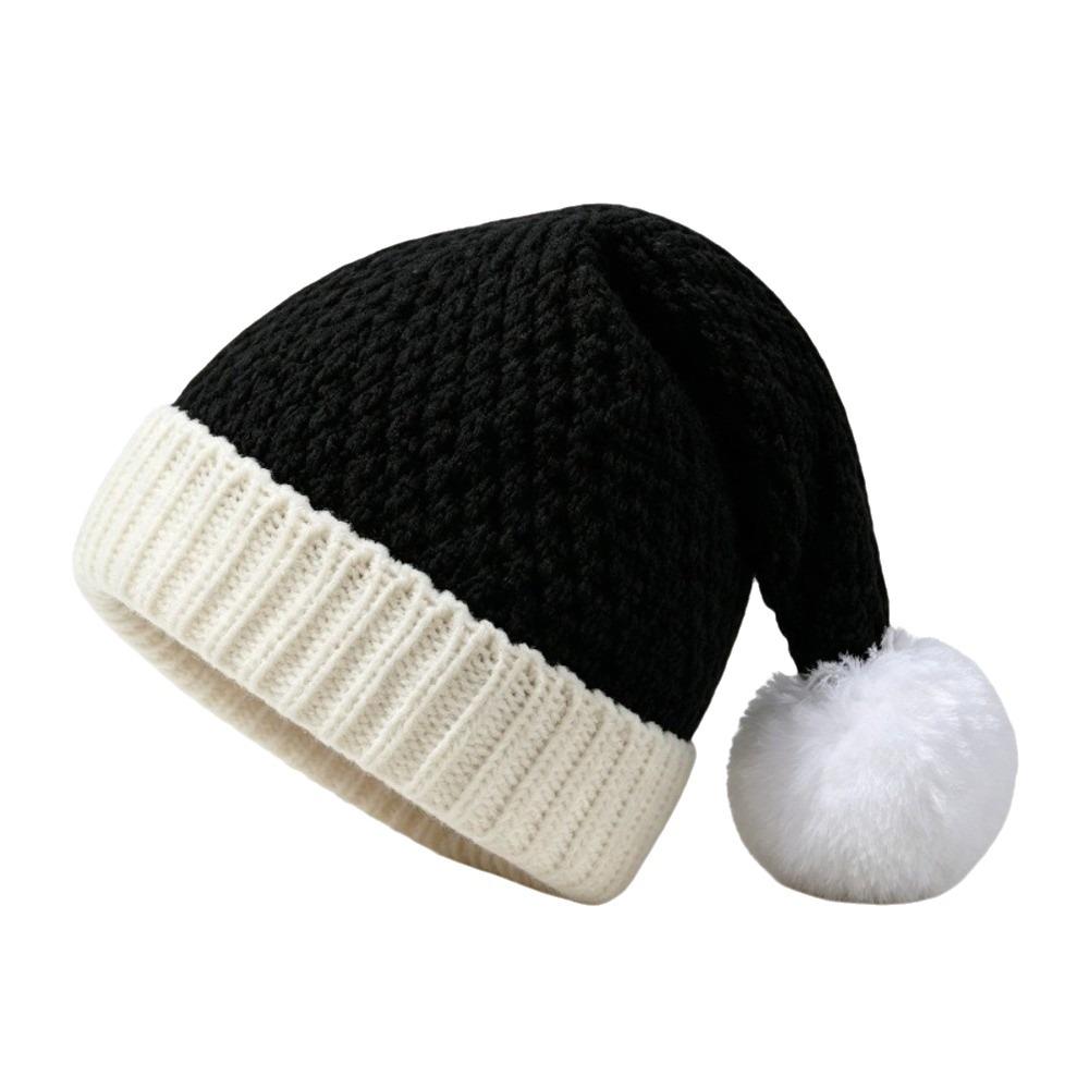 Warm Christmas Knitted Hat Thickened Santa Claus Cap Simple Christmas Beanie Hat New Year