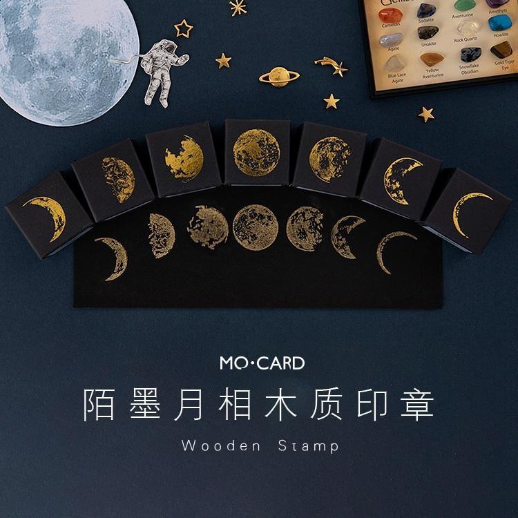 Vintage Moon Series Wood Stamp DIY Craft Wooden Rubber Stamps for Scrapbooking Stationery Scrapbooking Standard Stamp