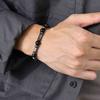 Stylish Black Beads Man Woman Bracelets Stretch  Gallstone Handmade Wristband Jewelry Father Boyfriend  Valentine's Day Gift