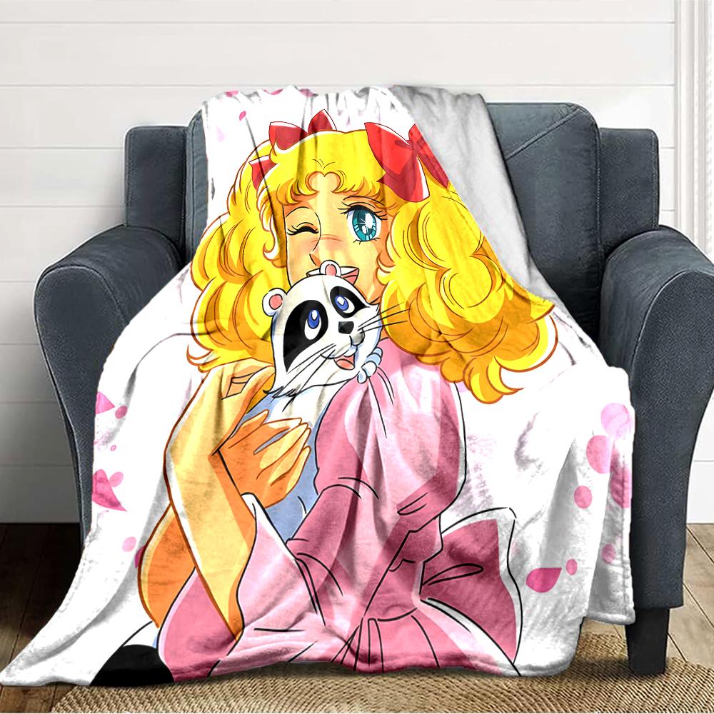 1pc Candy Candy2 Blanket, Gift, for Men and Women, Soft Blanket, Good for Sofa Bed Couch Travel, Lightweight Flannel Blanket