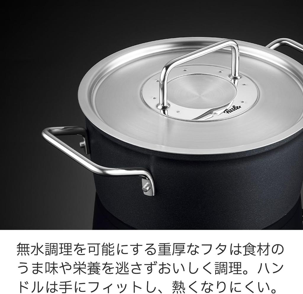 Fissler Pot Coated 2 Piece with Stainless Steel Gas IH No Harm To the Pfoa Pfos Made In Germany Japanese Set, Pot, Adamant, Set, A, Casserole, 24cm,